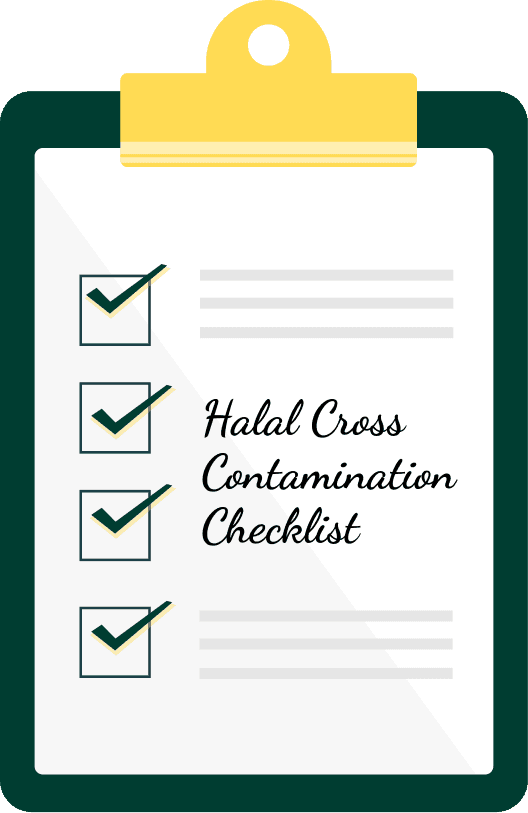 Ilustración de la lista de contaminación cruzada halal