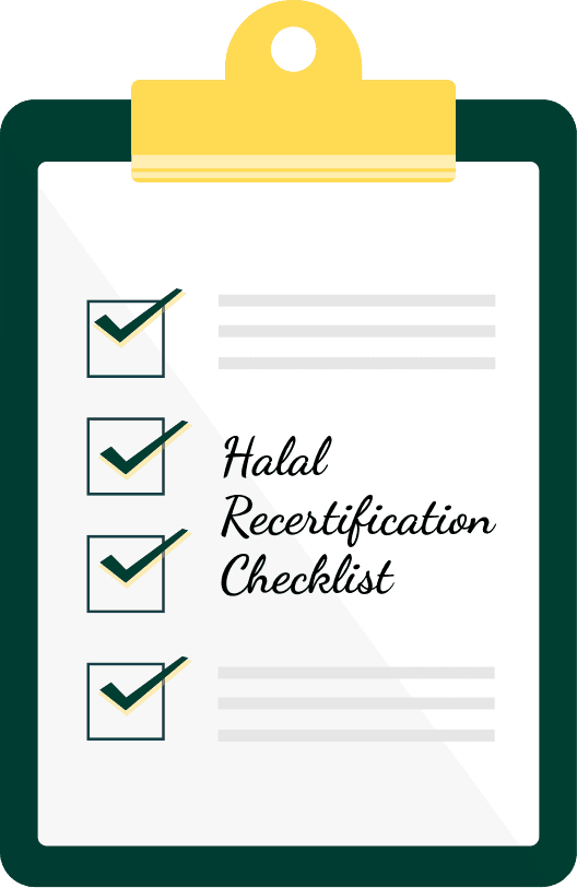 Ilustración de la lista de recertificación halal