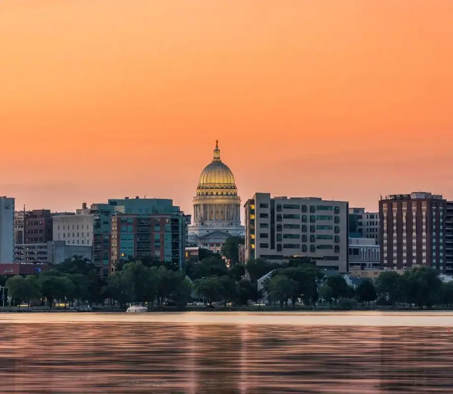 Wisconsin State Capitol at sunset