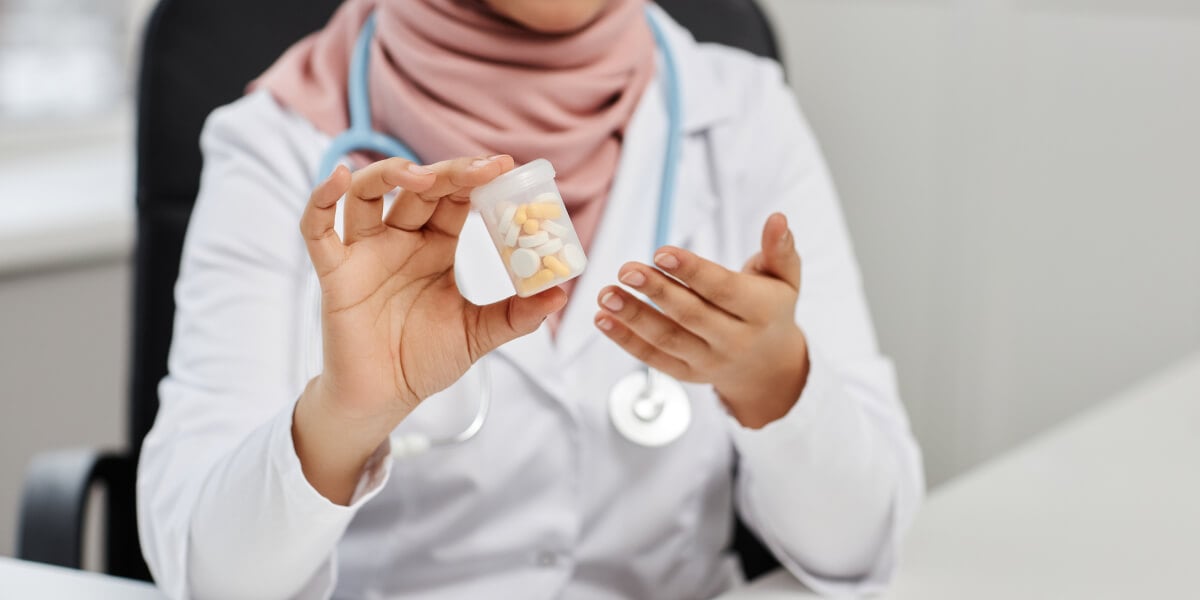 man looking at a product