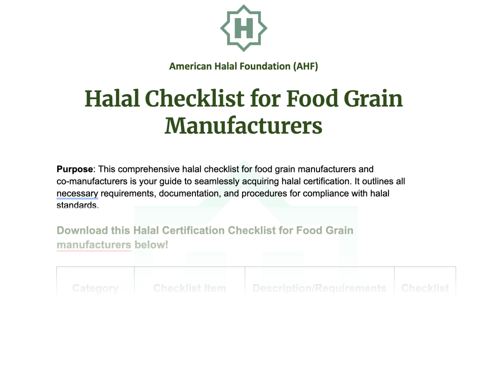 halal-checklist-for-food-grain-manufacturers Business Continuity Plan Checklist